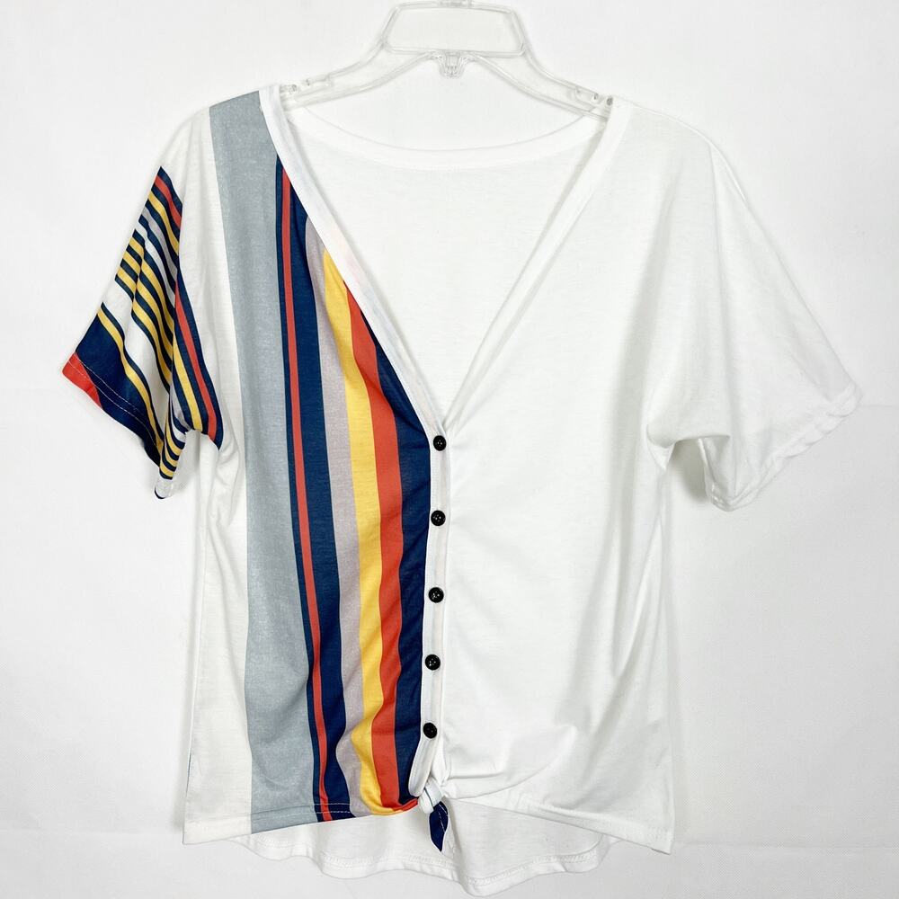 Women's Button Down Multicolor Top Size Medium - image 1